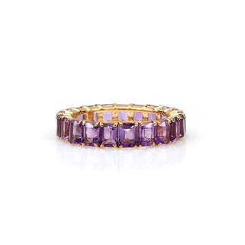 Eeuwigheidsring - 22 karaat Geel goud - 4.24ct. tw. Amethist