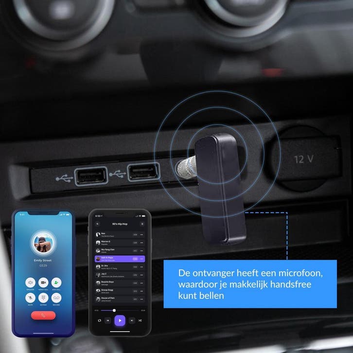 Mancor Bluetooth Naar Aux Ontvanger &amp; Receiver - BT 5.0, Auto diversen, Auto-accessoires, Zo goed als nieuw, Ophalen of Verzenden