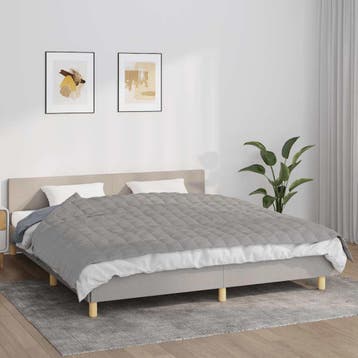 vidaXL Verzwaringsdeken 155x220 cm 11 kg stof grijs, Verzenden, Nieuw, Grijs