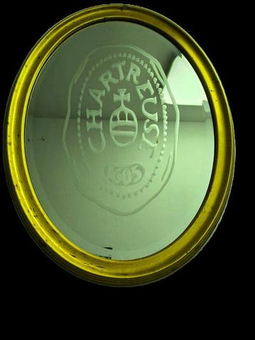 Oud Kristal Poster - Chartreuse - Reclamebord - glas, hout