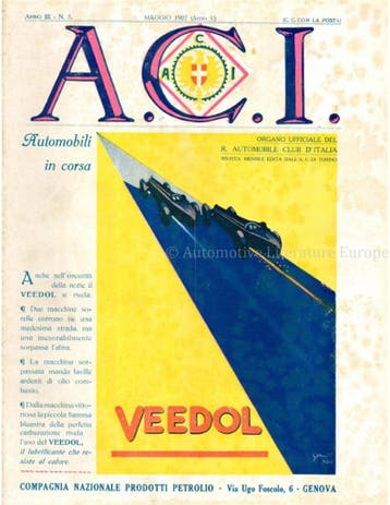 1927 A.C.I. (ORGANO UFFICIALE DELLAUTOMOBILE CLUB