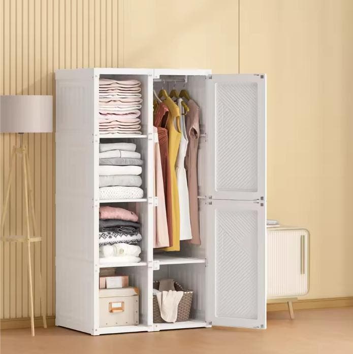 Opvouwbare Kledingkast PP –136×69×50 cm, Met Roede en Vakken, Huis en Inrichting, Kasten | Kledingkasten, Nieuw, Verzenden