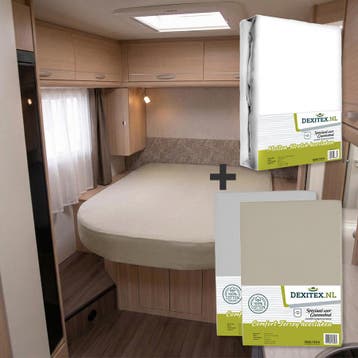Textielpakket Queensbed/Eilandbed - 1 molton met 2 jersey, Huis en Inrichting, Verzenden, Nieuw, Wit