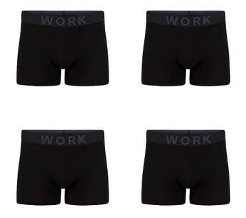 Set van 4 WORK boxershorts black, extra sterk, NAFT WORK, Zwart, Nieuw, Overige maten