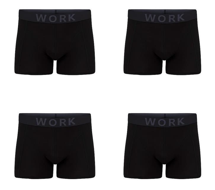 Set van 4 WORK boxershorts black, extra sterk, Kleding | Heren, Sokken en Kousen, Zwart, Nieuw, Overige maten, Ophalen of Verzenden