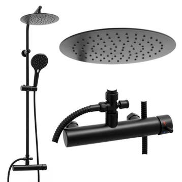 Regendoucheset Zwart | RVS Stang | Laatste Stuks!, Ophalen of Verzenden, Nieuw, Rvs, Douche