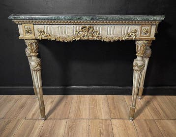 Wandtafel - Hout, Marmer - Console Lodewijk XVI