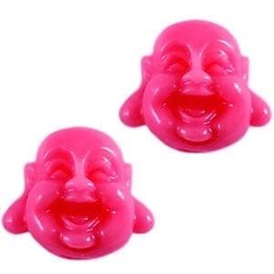 2 x Buddha Kraal Resin 12 mm Fuchsia Roze (Religie bedels), Ophalen of Verzenden, Nieuw, Kraal