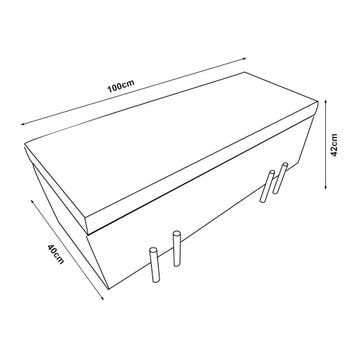 Bankje Dals met opbergruimte 100x40x42 cm bruin [en.casa], Huis en Inrichting, Verzenden, Nieuw