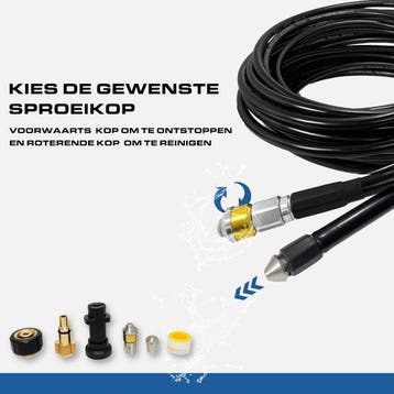 2dekans | Techweise - Rioolslang geschikt voor Kärcher - 15M, Ophalen of Verzenden