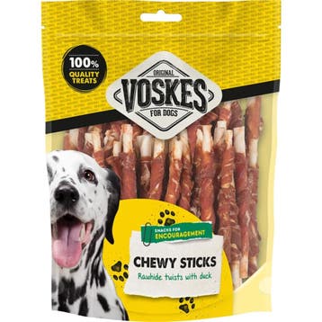 Voskes Hondensnack Runderhuid Sticks Eend 100 stuks