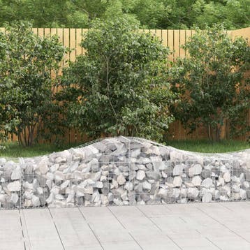 vidaXL Schanskorven 2 st gewelfd 200x50x40/60 cm, Verzenden, Nieuw, Metaal, 60 tot 100 cm