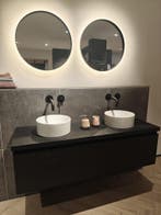 Badmeubel 140cm met waskommen, incl spiegels - 2 PKW, Ophalen, Nieuw, 100 tot 150 cm, Wastafelkast