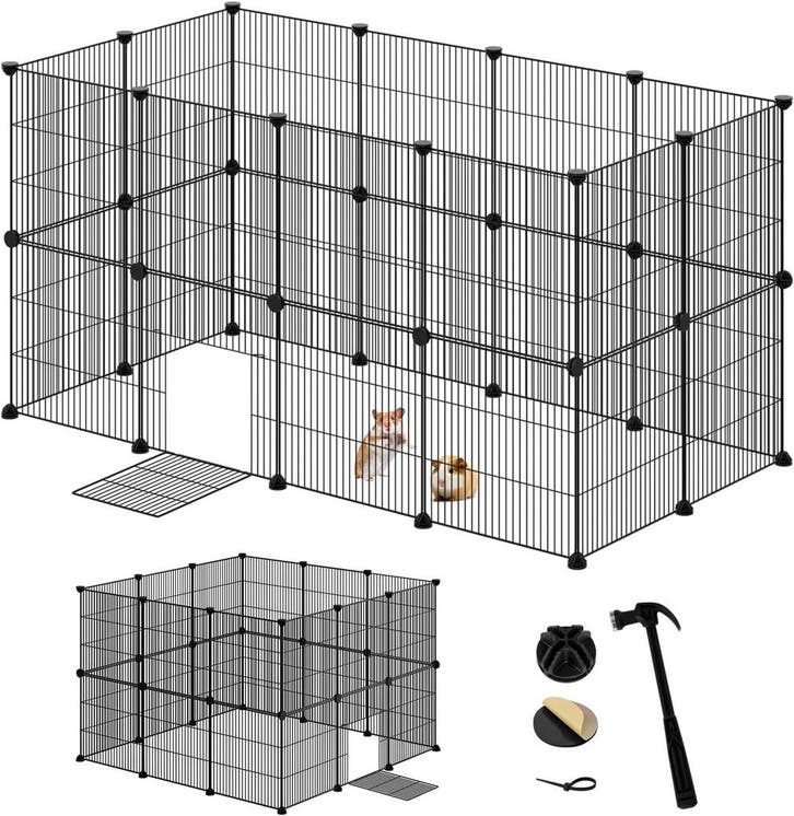 2dekans | Eugad Puppyren 142x72x72 cm - Opvouwbare Metalen, Dieren en Toebehoren, Knaagdieren en Konijnen | Toebehoren, Zo goed als nieuw
