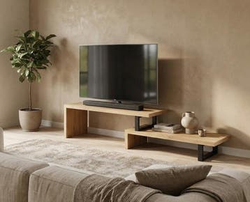 Uitschuifbaar Tv meubel Brandy eikenhout 140 - 230 cm, Ophalen of Verzenden, Nieuw