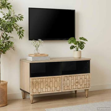 vidaXL Tv-meubel 70x33x46 cm massief mangohout, Verzenden, Nieuw, Overige houtsoorten