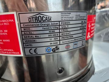 Citrocasa sinaasappelpers in VEILING horeca apparatuur, Ophalen, Gebruikt, Overige typen