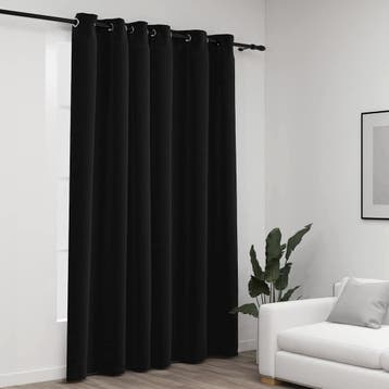 vidaXL Gordijn linnen-look verduisterend met ogen 290x245 cm, Verzenden, Nieuw