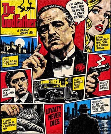 IL PADRINO (1972) - Michael e Don Vito Corleone con stile, Nieuw