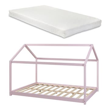 [en.casa] [neu.haus] Kinderbed Cerro huisbed met matras 120x, Verzenden, Nieuw