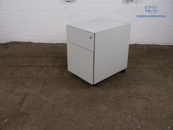 Ladeblok verrijdbaar lichtgrijs 2 lades archief lade, Huis en Inrichting, Overige materialen, Minder dan 50 cm, Gebruikt, Verzenden