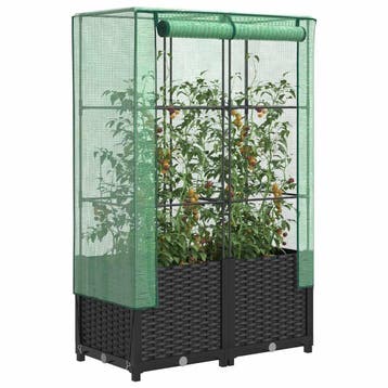vidaXL Plantenbak verhoogd met kashoes 80x40x138 cm, Verzenden, Nieuw, Minder dan 60 cm, 60 cm of meer