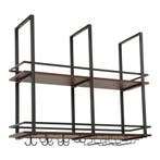 Wijnrek Hubro zwart en walnootkleurig 100x30x85 cm [en.casa], Huis en Inrichting, Verzenden, Nieuw