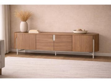 Veiling - Tv dressoir Walnoot - 220cm - Notenhout bruin - cr, Nieuw