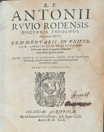 Antonius Ruvio Rodensis (Antonio Rubio, 1548-1615) -, Antiek en Kunst, Antiek | Boeken en Bijbels