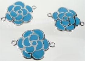 2 x Metalen epoxy tussenzetsel bloem afm. 23 x 30mm, Hobby en Vrije tijd, Kralen en Sieraden maken, Ophalen of Verzenden, Nieuw