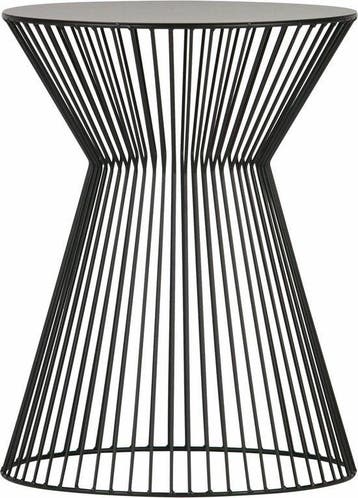 WOOOD Suus Bijzettafel - Metaal - Zwart - 46x Ø35 cm, Verzenden, Nieuw