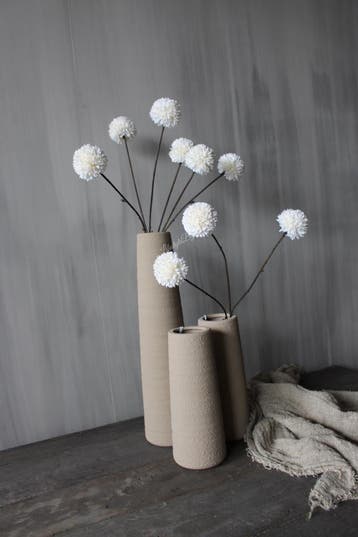 Hoge smalle vaas beige Nori 30cm, Ophalen of Verzenden, Nieuw