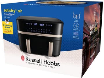 Russell Hobbs Satisfry Dual Basket - Heteluchtfriteuse 9L -, Verzenden, Zo goed als nieuw