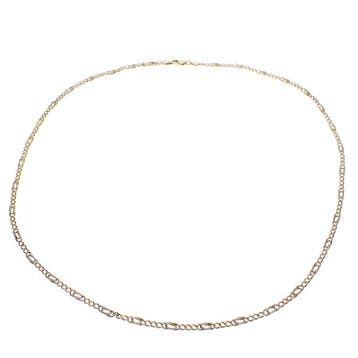 Bicolor gouden Figaro schakelketting., Sieraden, Tassen en Uiterlijk, Kettingen, Ophalen of Verzenden, Gebruikt, Goud, Goud