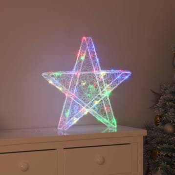 vidaXL 3D Ster 50 LEDs Multikleur 55 x 53,5 x 10 cm Acryl, Diversen, Verzenden, Nieuw