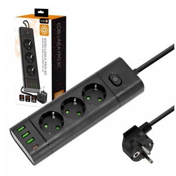 Kobi LINEA PRO XC stekkerdoos met 3 stopcontacten - 3x US..., Ophalen of Verzenden, Nieuw