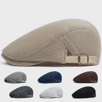 Ademende Mesh Pet - Vintage Flat Cap / Newsboy Cap voor Dame, Verzenden