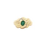 Gouden vintage ring met smaragd en moissaniet 18 kt, Ophalen of Verzenden, Nieuw