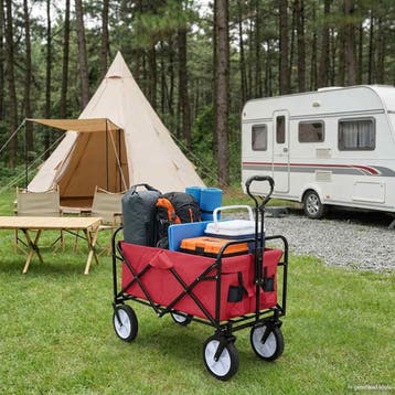 vidaXL Vouwbare Handtrolley 94 x 53 x 99 cm Rood 200 kg, Verzenden, Nieuw