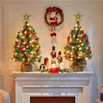 2dekans | Yaheetech 2-delige Set Kunstkerstboom 92 cm met, Diversen, Ophalen of Verzenden, Zo goed als nieuw