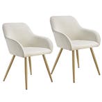 Eetkamerstoel Marilyn, koordlook, gestoffeerd - creme/goud,, Verzenden, Nieuw