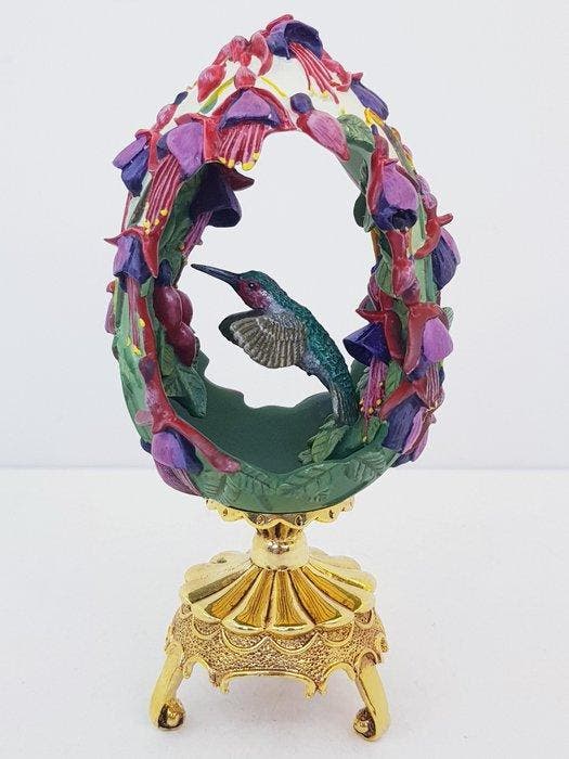 Fabergé ei - Franklin Mint - Garden of joy hummingbird, Antiek en Kunst, Curiosa en Brocante