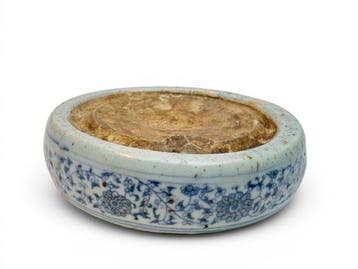 Blauw-witte Scholar-inktsteen lotuspatronen - Porselein -