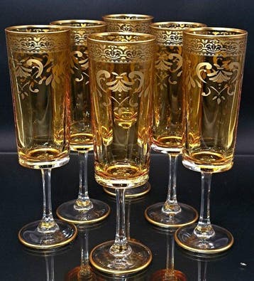Artemisia - Drinkset - Arno Cocktail - Kristal, gouden, Antiek en Kunst, Antiek | Glas en Kristal