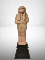 Oud-Egyptisch Grote kalkstenen shabti Met Spaanse
