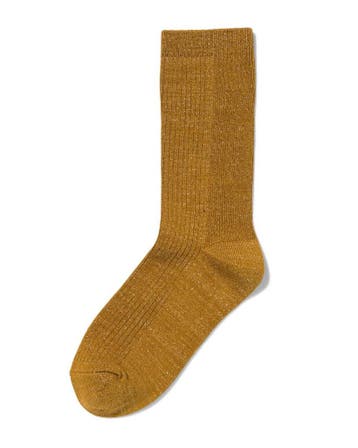 HEMA Dames crewsokken rib glitter bruin 3=40% / 2=20%, Kleding | Dames, Verzenden, Nieuw