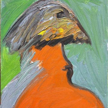 Albert Marchais (1935) - LHomme-coq - Portrait (vendu sans