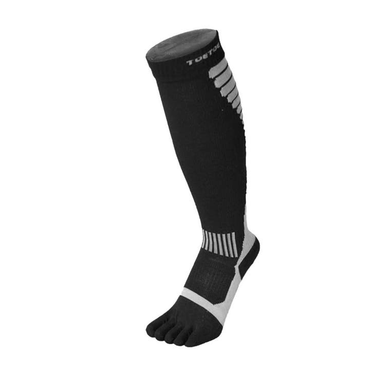 TOETOE Sports Compressie Knie Sokken  Zwart/Grijs - 44-47, Sport en Fitness, Bergsport en Wandelen, Kleding, Nieuw, Verzenden