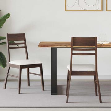 vidaXL Eettafelstoelen 2 st Massief Rubberhout Licht Bruin, Verzenden, Nieuw, Bruin