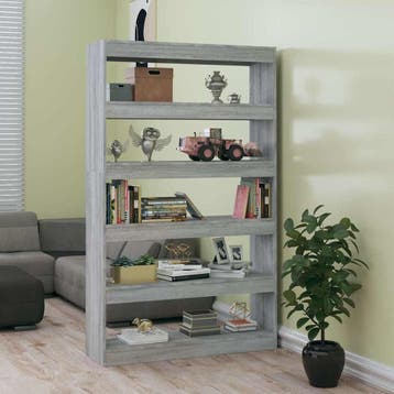 vidaXL Boekenkast/kamerscherm 100x30x166 cm grijs sonoma, Huis en Inrichting, Minder dan 50 cm, Verzenden, Nieuw, 150 tot 200 cm